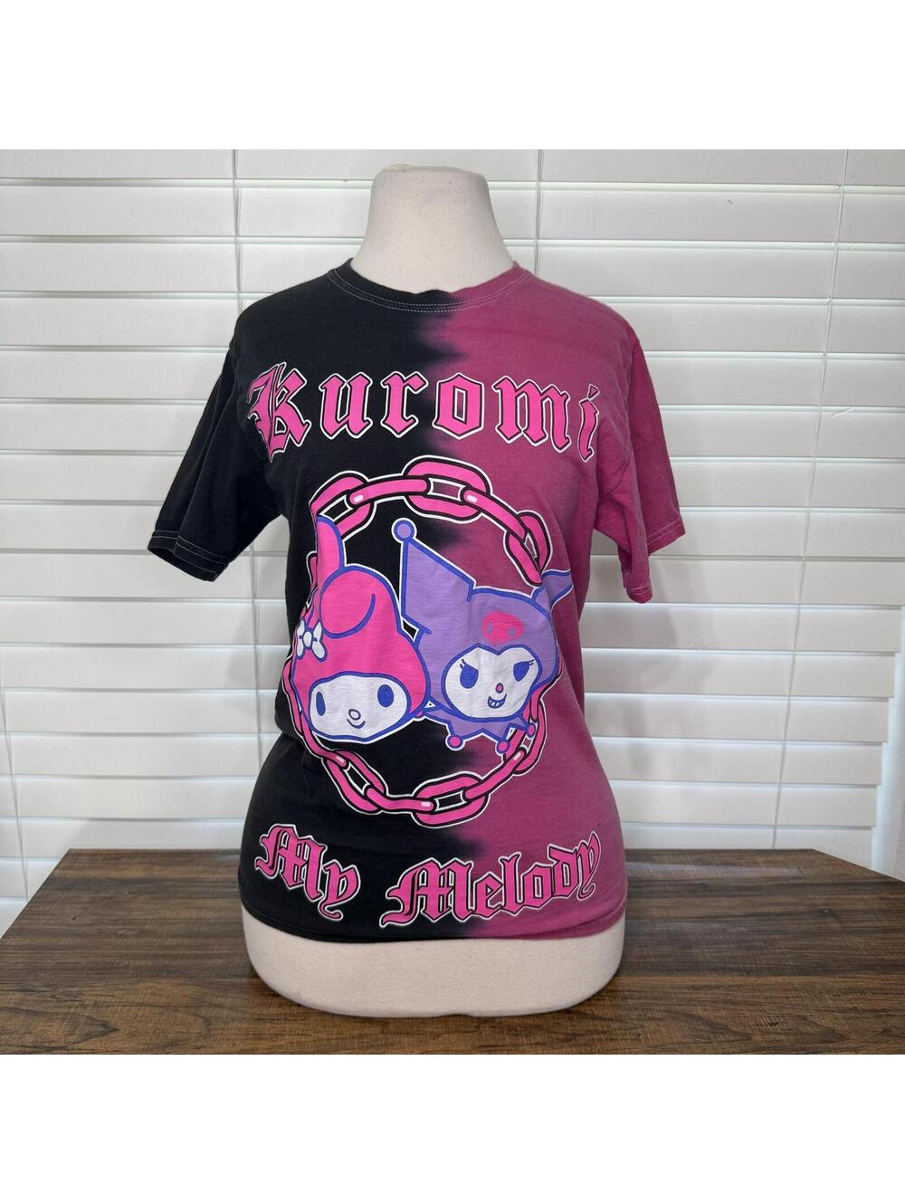 Kuromi and My Melody Colorblock T-Shirt Size Small